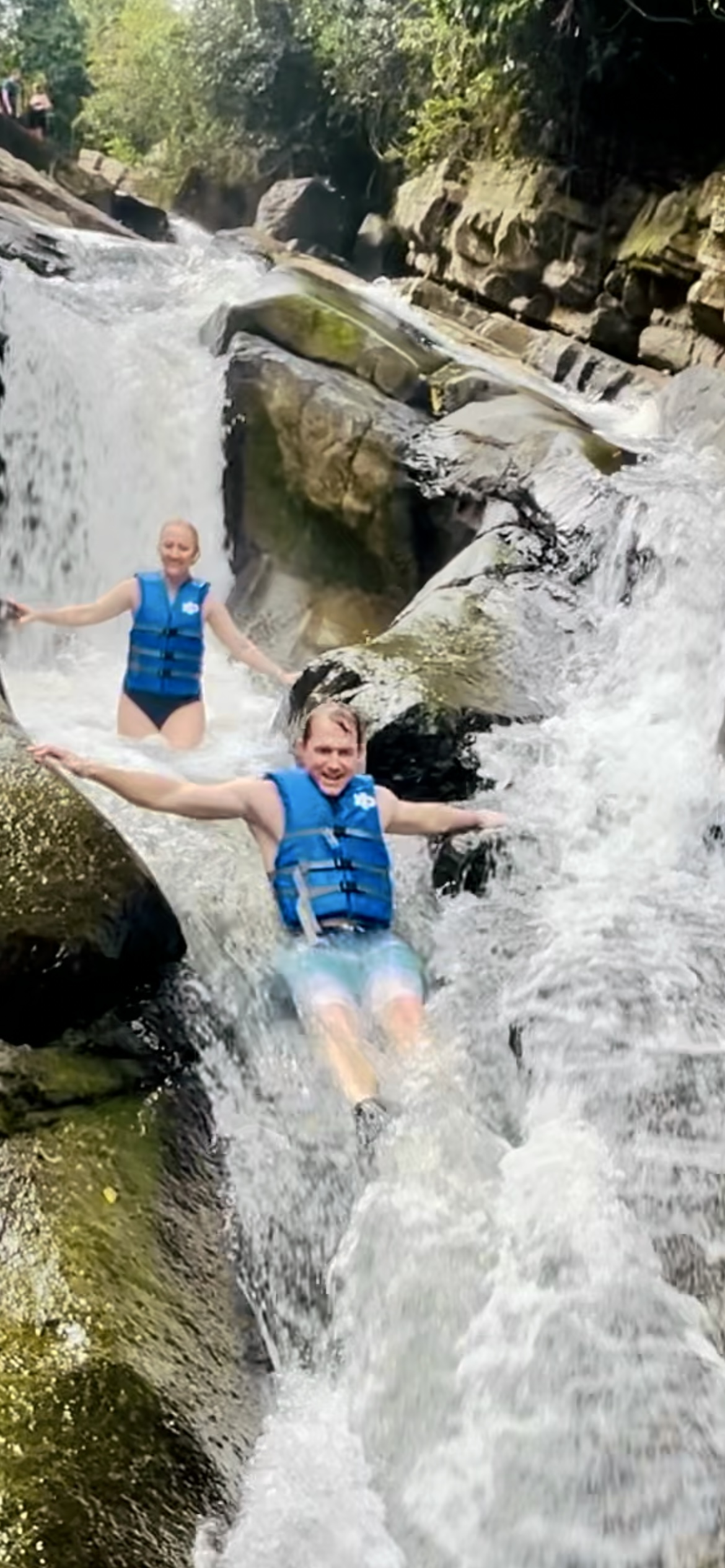 2 Tours in 1 Day: Rainforest Waterslides & Beach Tour w/Transport